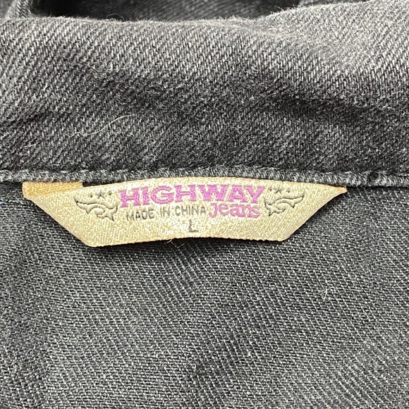 Highway Trucker Distressed Jean Jacket Size Large - Picture 10 of 11
